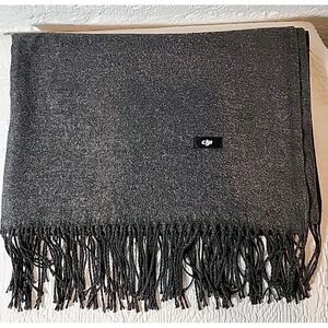Oversized Grey Flannel Scarf. Unisex. 26"X 70" Plus Fringe